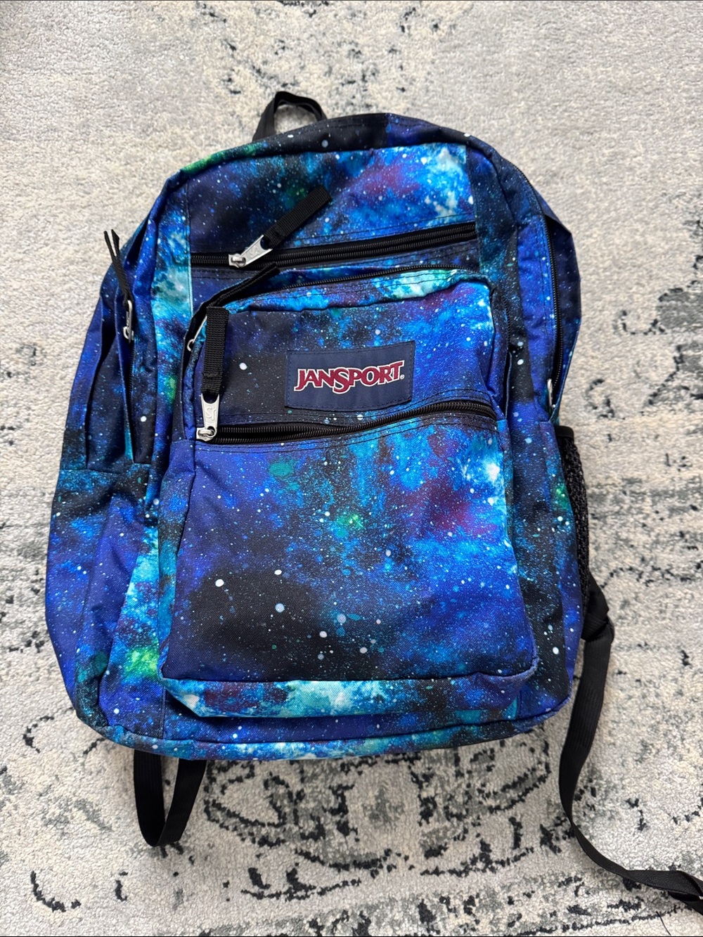 Jansport Galaxy Print Backpack in Blue and Teal